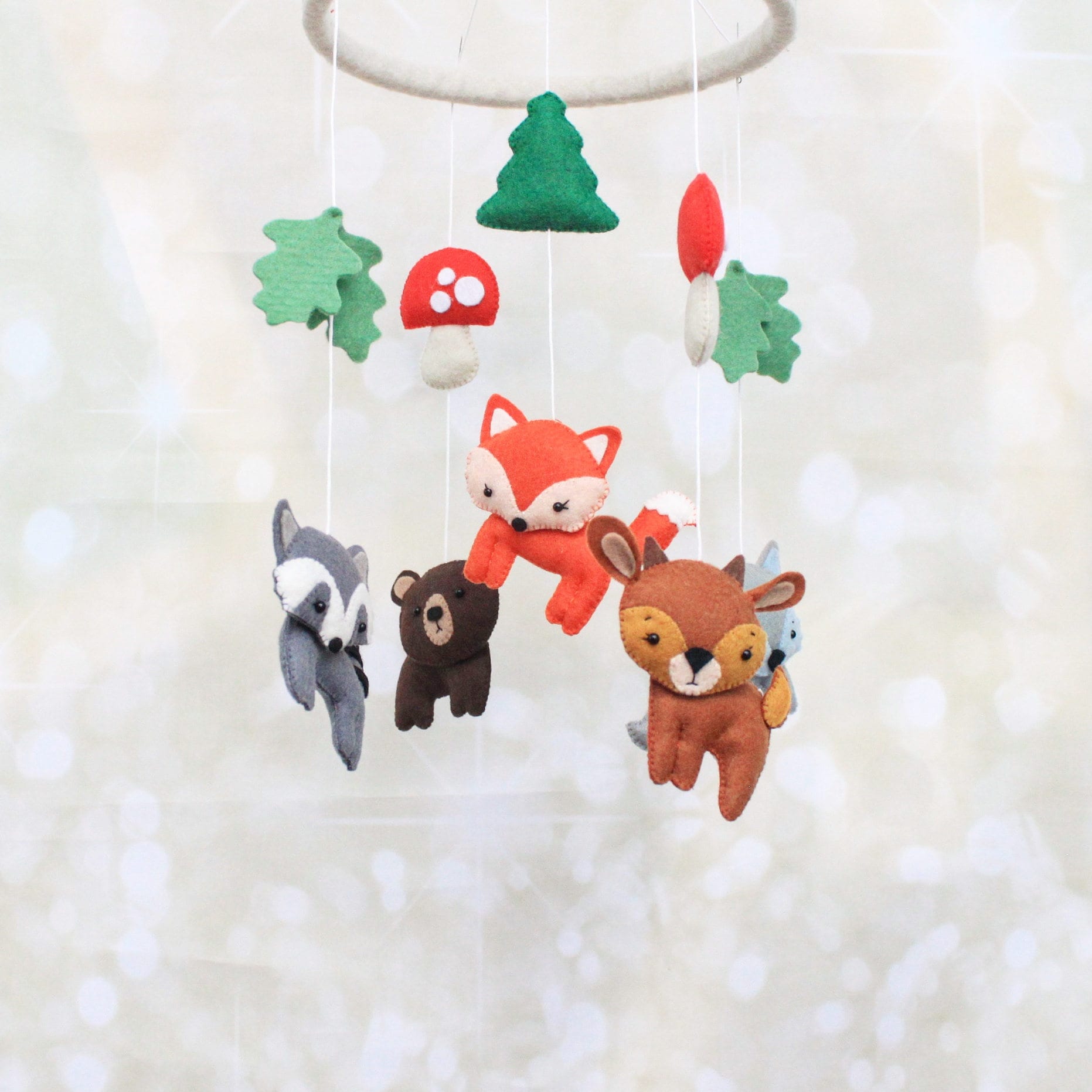 Woodland Baby Mobile Forest Animals Crib Mobile Woodland Etsy