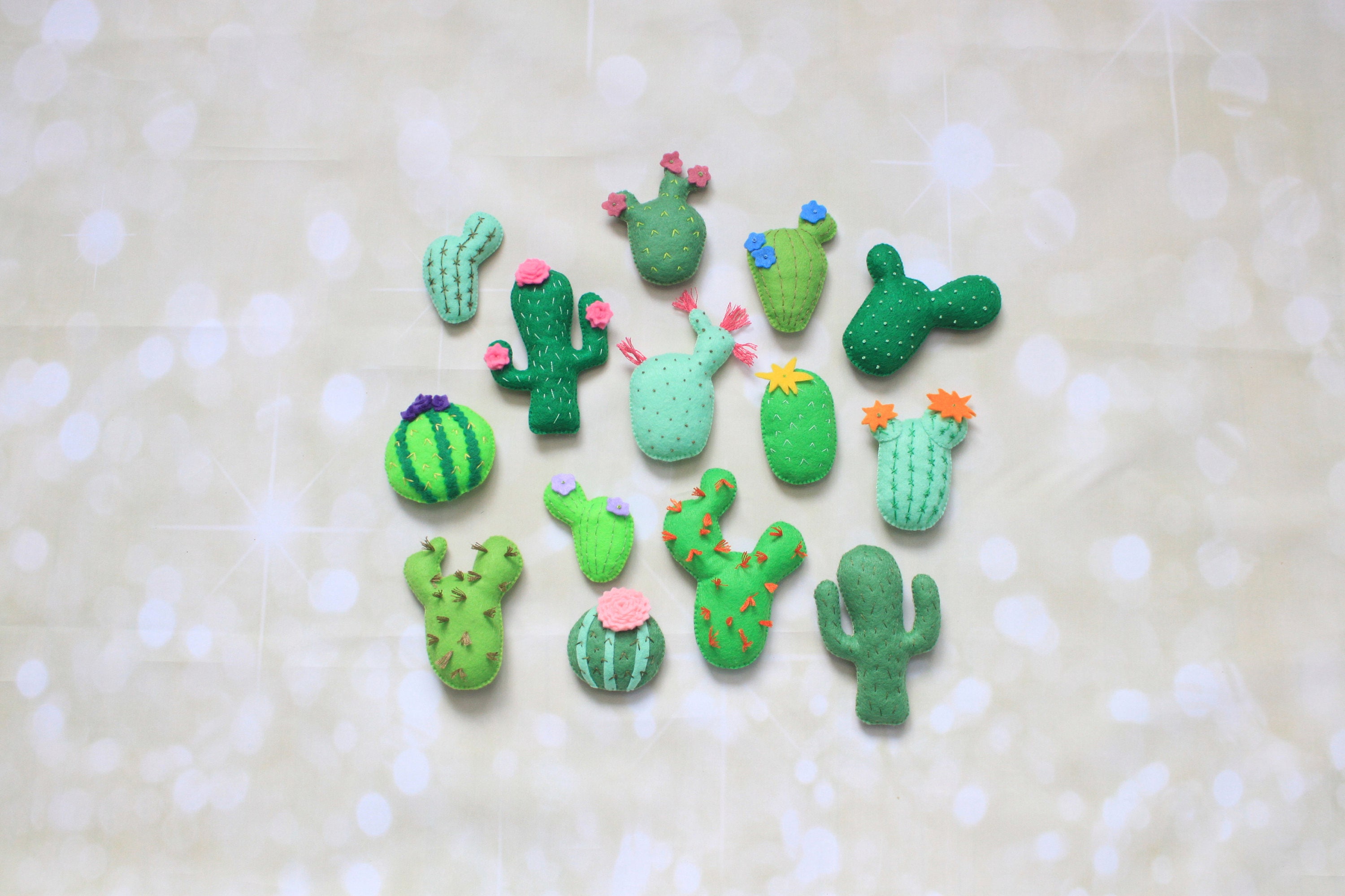 Felt cactus ornament felt succulent stuffed Cactus Faux Etsy