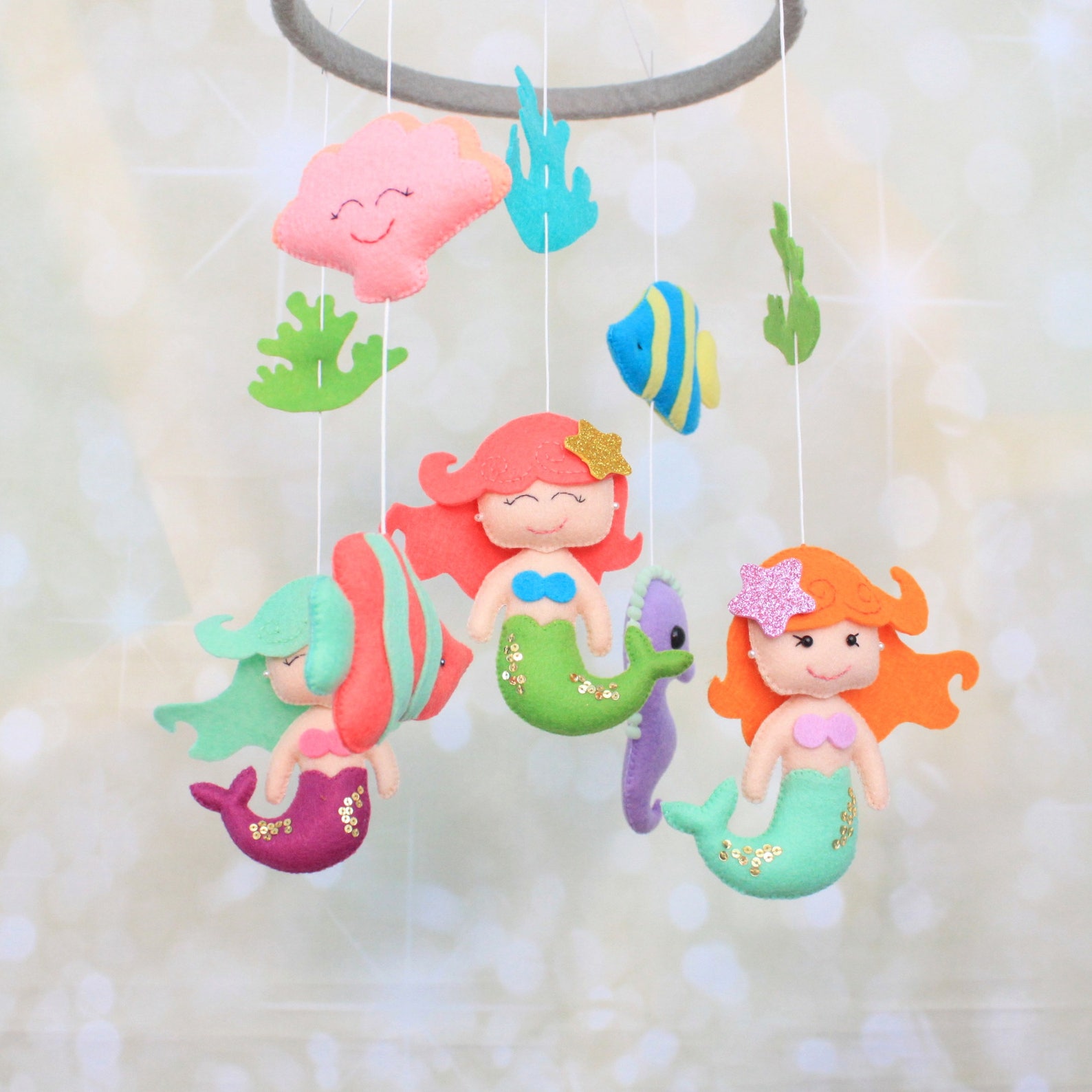 Baby mobile mermaid mobile sea mobile ocean mobile Etsy