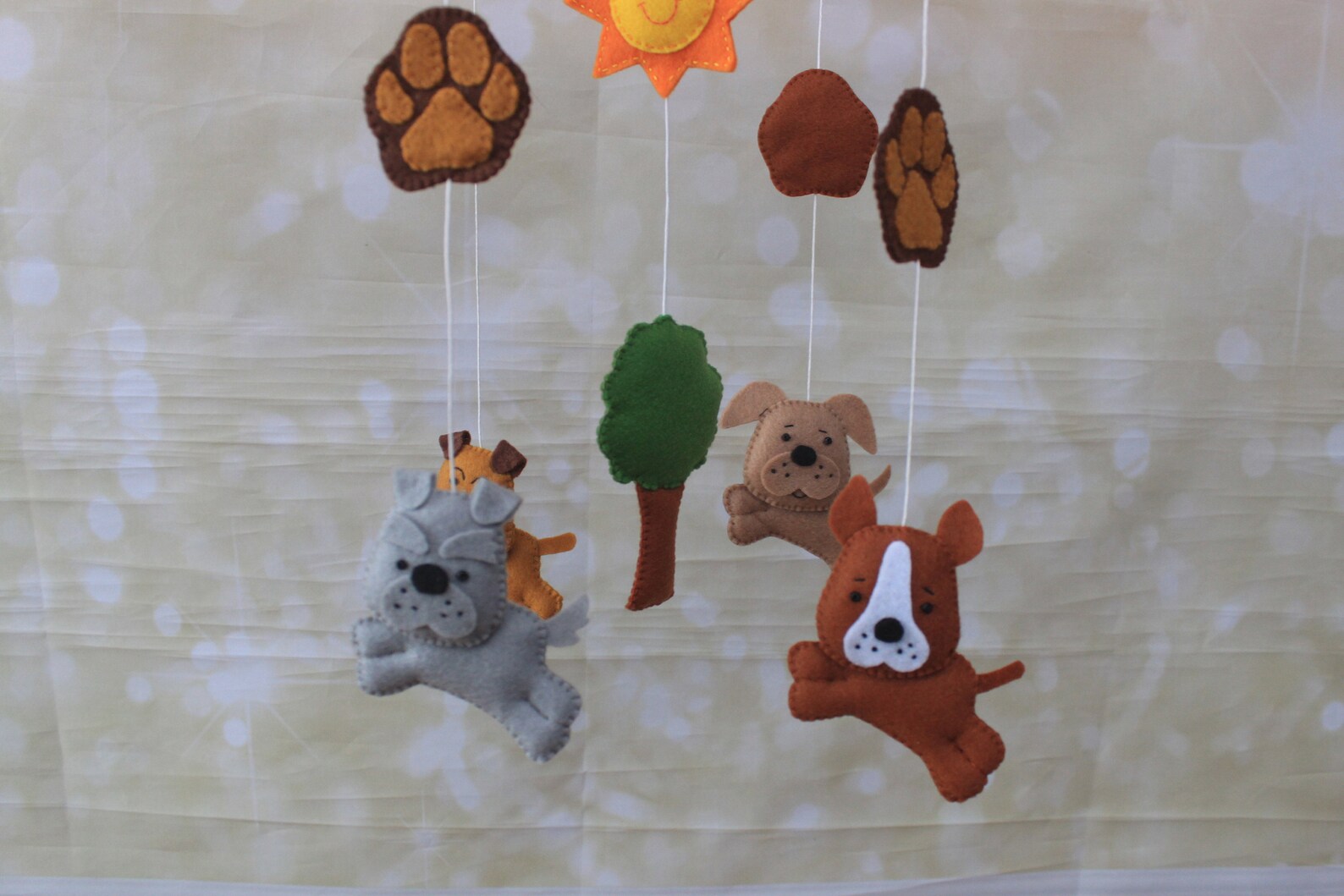 Baby Mobile Dogs Mobile Felt cot mobile Puppy Mobile Etsy