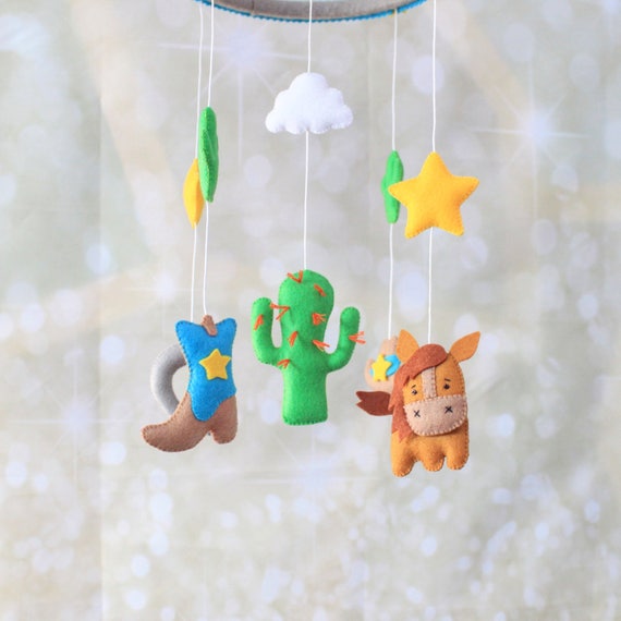 Cowboy Mobile Crib Mobile Cowboy Nursery Country Mobile Etsy