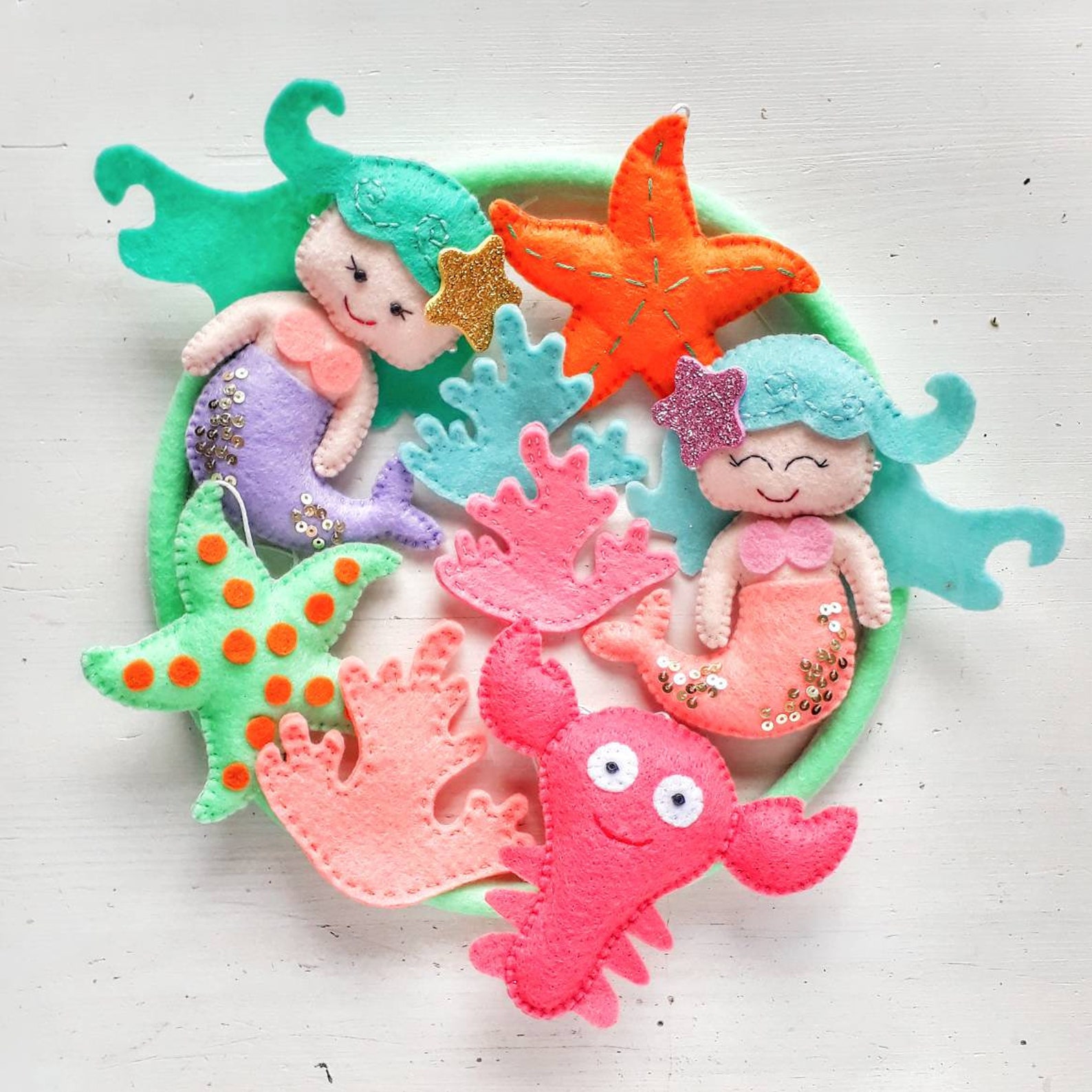 Mermaid baby mobile crib Under the sea decoration Ocean Etsy