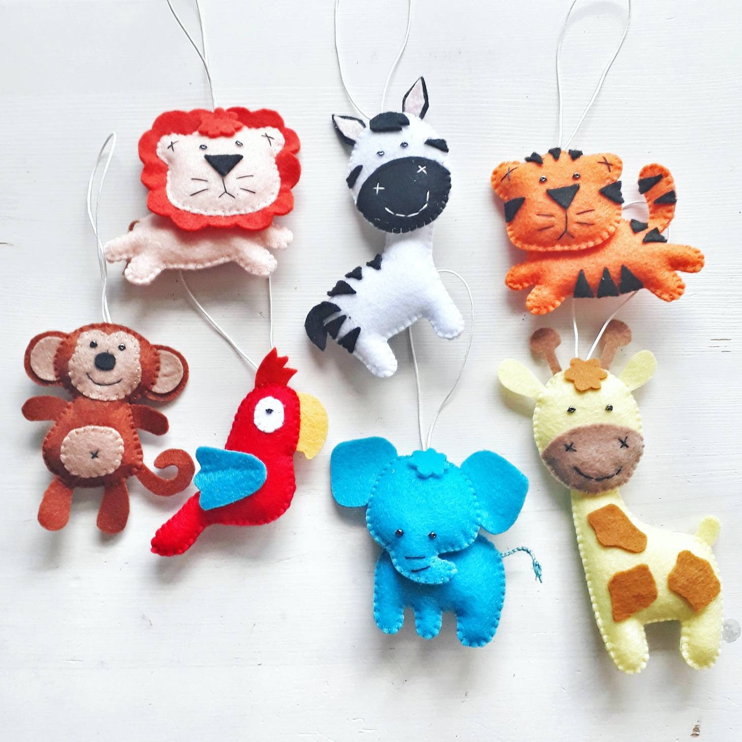 Felt jungle animals DIY crib mobile toys African Animals Etsy