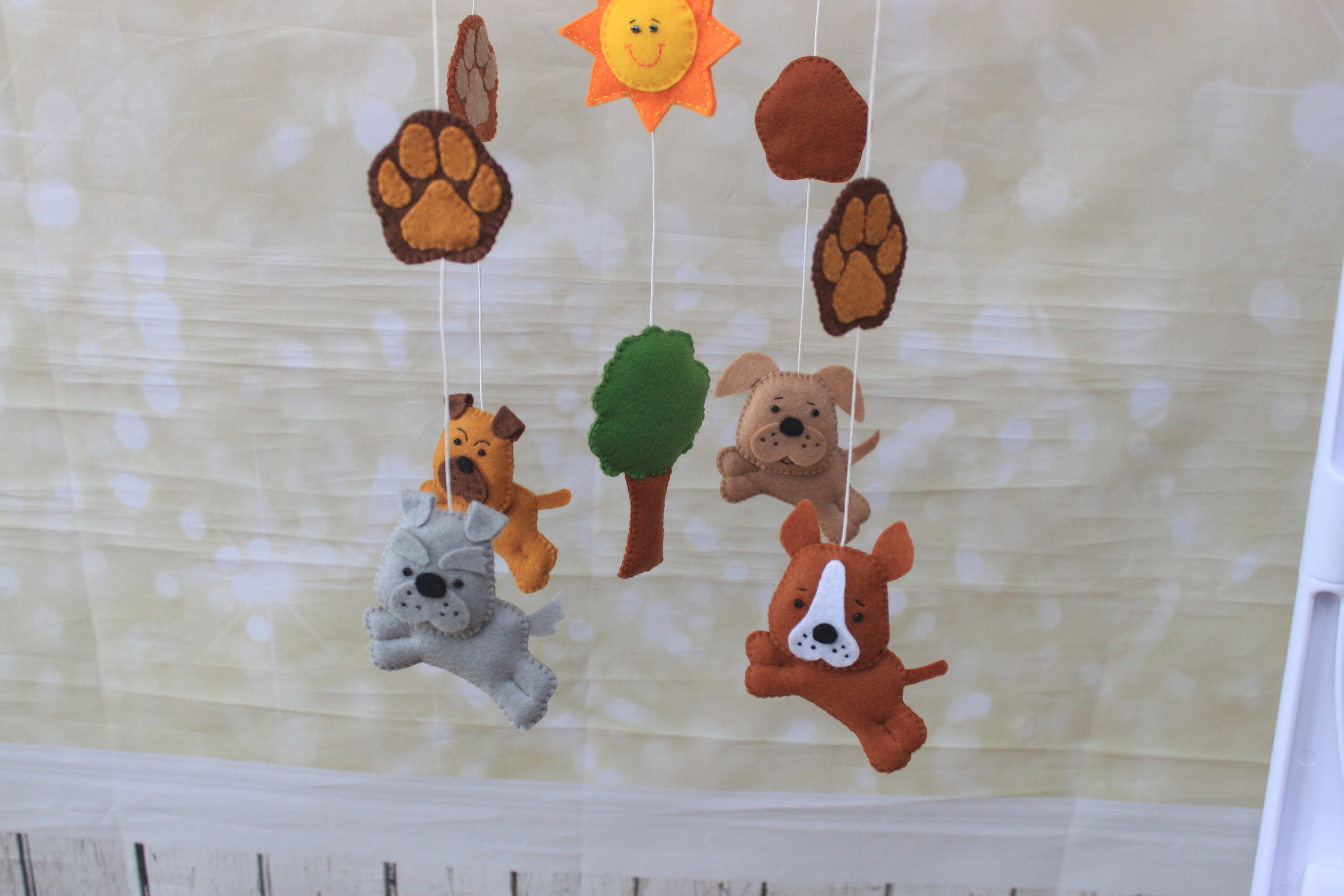 Baby Mobile Dogs Mobile Felt cot mobile Puppy Mobile Etsy