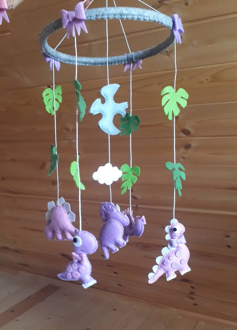 Dinosaur mobile baby girl mobile crib mobile dinosaur Etsy