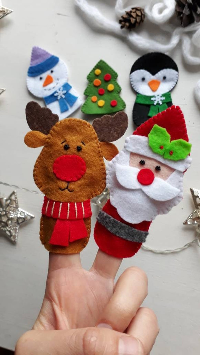 Felt Finger Puppets Christmas Finger Puppet Educational Etsy