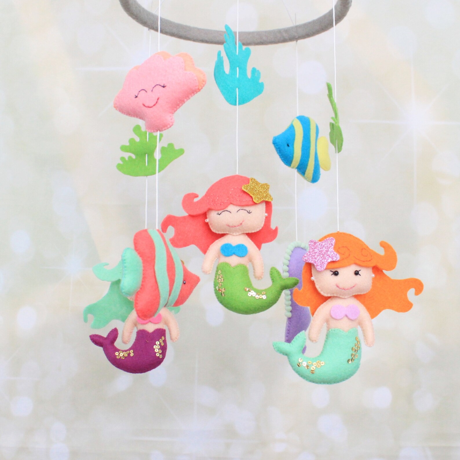 Baby mobile mermaid mobile sea mobile ocean mobile Etsy