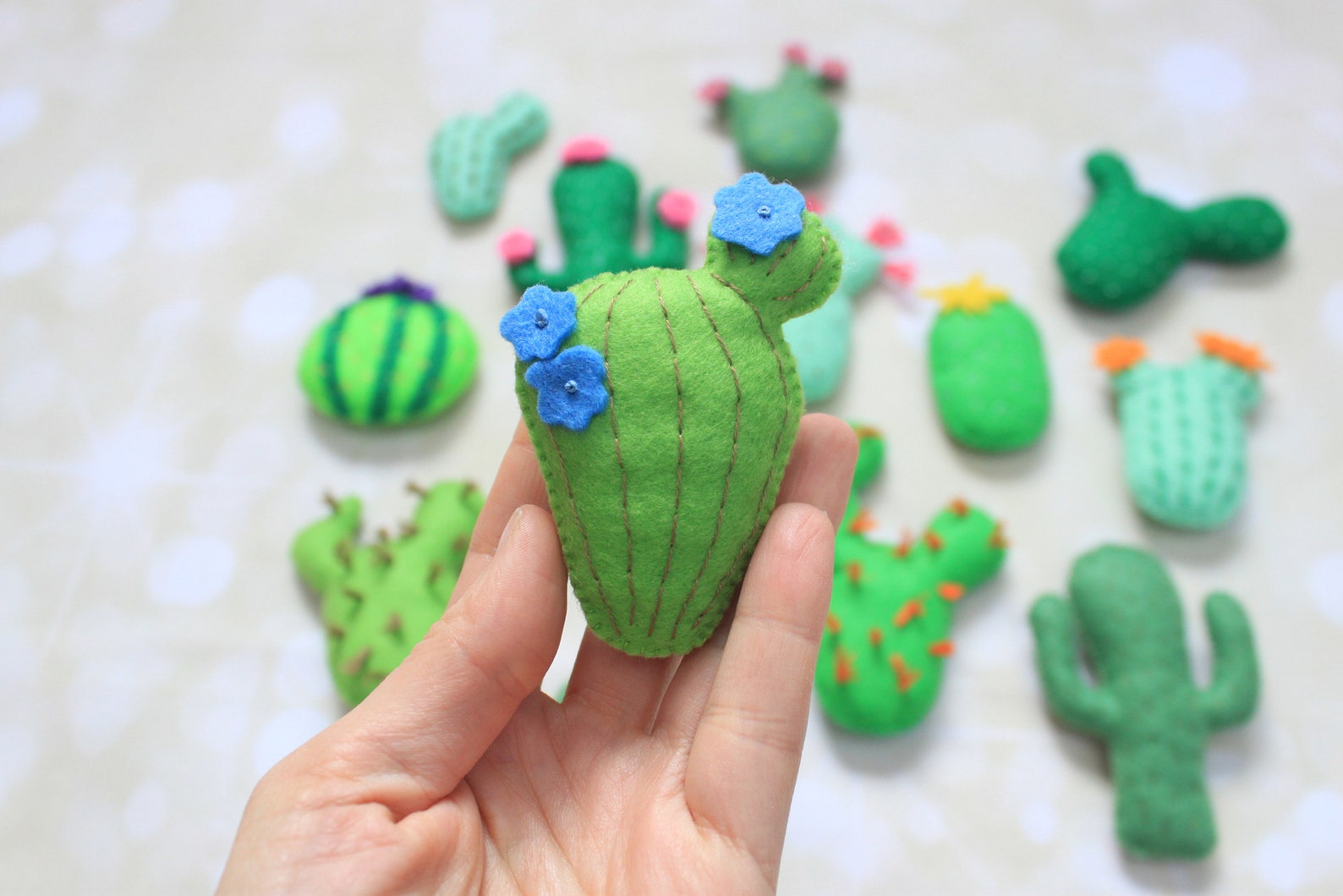 Felt cactus ornament felt succulent stuffed Cactus Faux Etsy