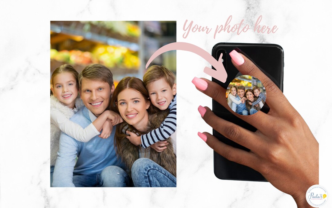 Custom Phone Grip / Personalized Logo or Photo Phone Accessory Etsy