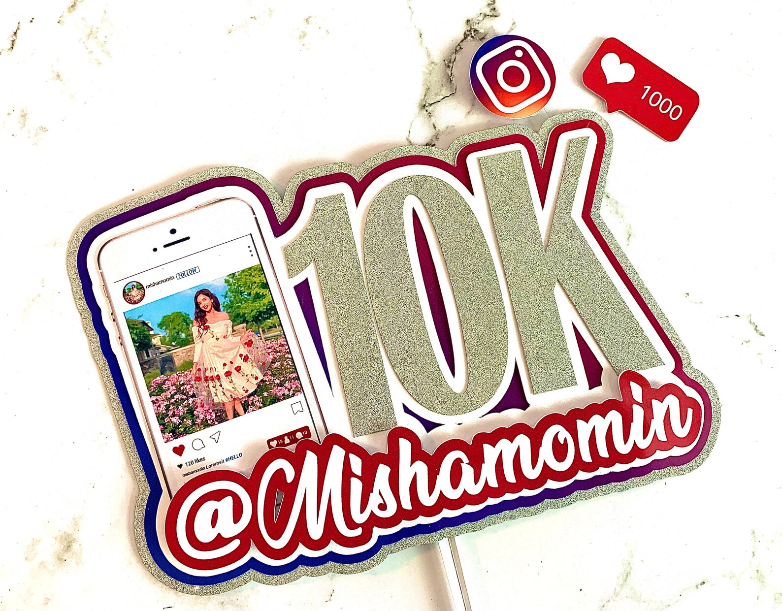 Custom Instagram Cake Topper/ Personalized Social Media Etsy