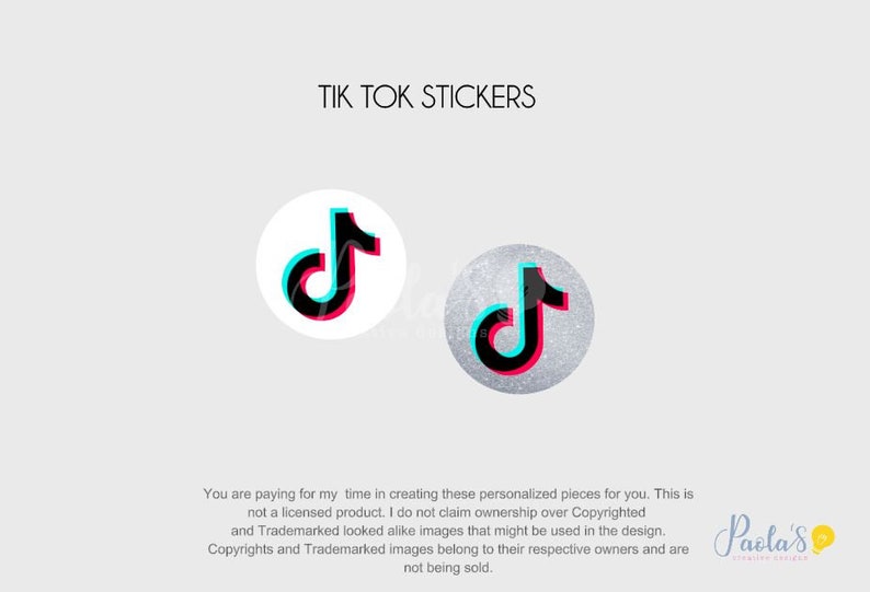 CUSTOM COLORS Tik Tok Stickers/ Personalized Social Media Etsy