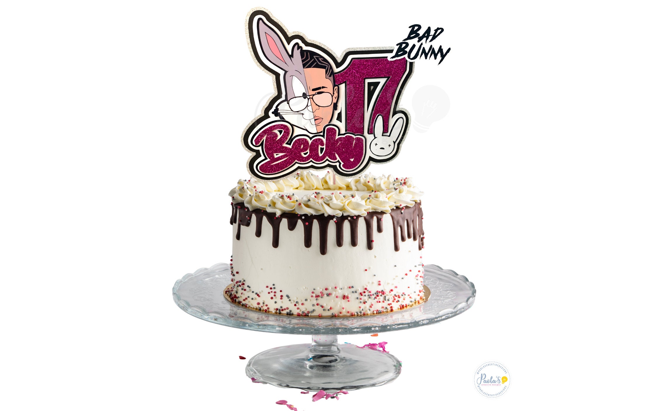 Custom Bad Bunny inspired Cake Topper/ Personalized | Etsy