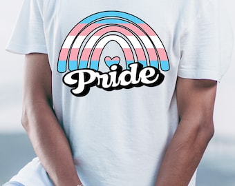 Trans Pride Rainbow digital file SVG-PNG-DXF