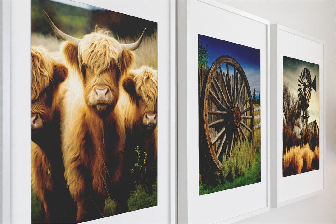 Set of 3 Rural Wall Art Prints Farmhouse Print Country Wall Etsy