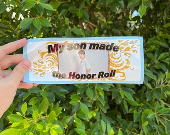 Funny Kpop Bumper Sticker – ARMY My son is on the honor roll | K-Pop Fan Car Decal Gift