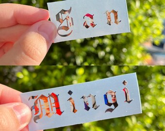 LIGHTINY VER 1 and VER 2 Old English Name Decals (Ateez Lightstick)