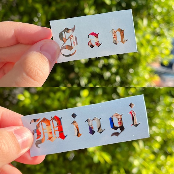 LIGHTINY VER 1 and VER 2 Old English Name Decals (ateez Lightstick