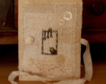 Shabby chic love card blank greeting card in linen envelope Bon Voyage 4th anniversary greeting card boho-chic romantic anniversary gift