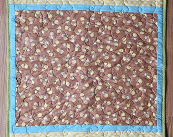 Tummy Time Play Quilt - Baby Shower Gift - Handmade Cotton Infant Playmat - Travel Friendly - Ducks