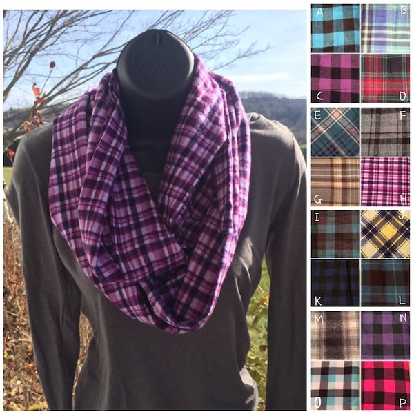 Flannel Infinity Scarf - Many Options