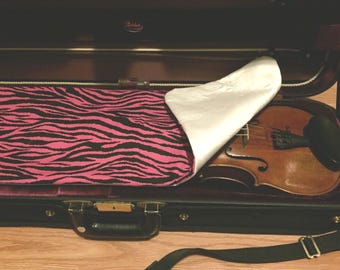 Fiddle/Violin Blanket - Pink Black Zebra print