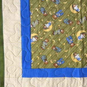 Tummy Time Play Quilt, Teddy Bears in Pajamas image 2