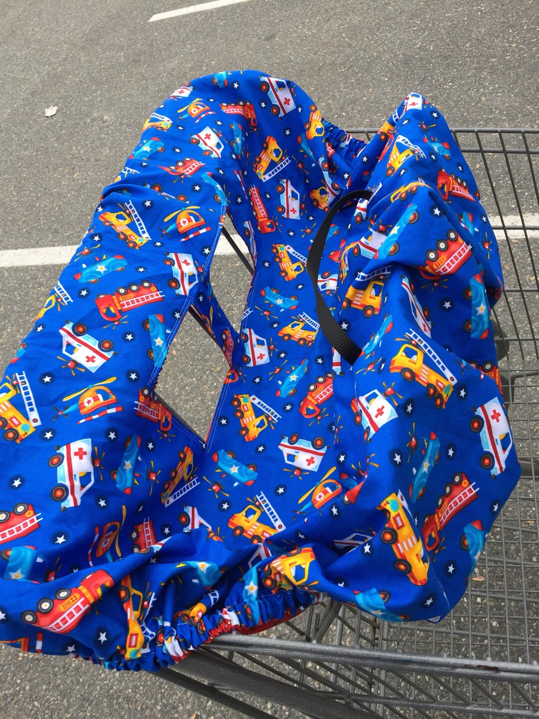 Grocery Cart Cover reversible Emergency Vehicles / Red Triangles Etsy