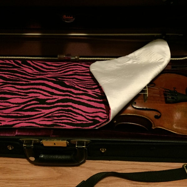 Fiddle/Violin Blanket - Pink Black Zebra print