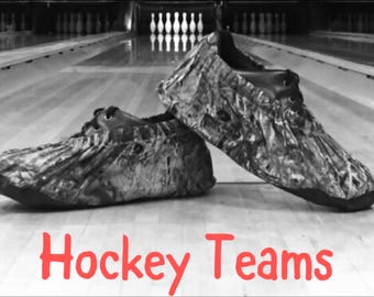 Personalized Bowling Shoe Covers – Custom Name  – Fun Bowling Accessories – League Team Gift –Unique Bowling Gear - Hockey Teams