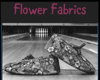 Personalized Bowling Shoe Covers – Custom Name  – Fun Bowling Accessories – League Team Gift –Unique Bowling Gear - Flower Fabrics