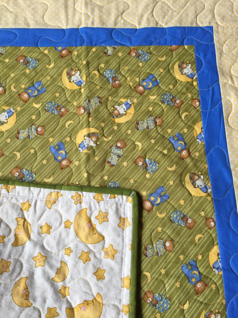 Tummy Time Play Quilt, Teddy Bears in Pajamas image 3