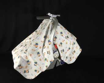 Infant Car Seat Canopy Cover / Reversible Baby Car Seat Cover / Baby Shower Gift / Handmade USA