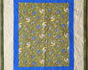 Tappetino da gioco per neonati "Tummy Time" - Regalo per baby shower - Tappetino da gioco per neonati in cotone fatto a mano - Adatto ai viaggi - Orsetti in pigiama