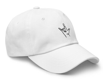 ILY ASL Hat Embroidered Dad Cap ASL Sign Language - Etsy