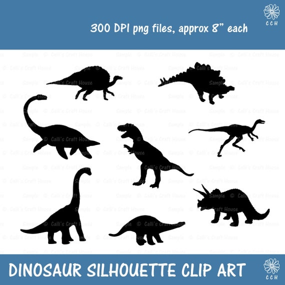 Dinosaur silhouette clipart dinosaur clipart silhouette | Etsy