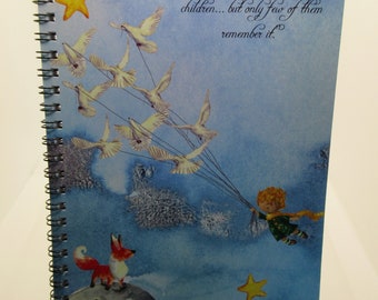 The little prince watercolor illustration notebook journal fox all grown ups were once children