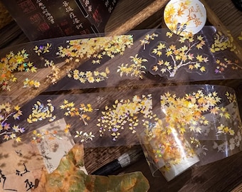 Precut, PET stickers. Tree branches. Leaves. Maple. Sakura. Cherry blossom. Wheeping willow. Wisteria