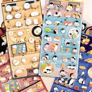 3D, Puffy, kawaii, Ministicker. Shiba Hund.  Pinguin. Panda. Schneevogel. Eier. Sushi. Dango. Fastfood.
