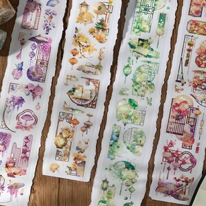 Japanskt, kinesiskt tema, färdigskurna klistermärken. PET-material. Fasettslipat.