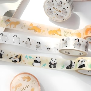 Achtergrondmuziek. Herfst 2023. Washi-tape. Vos. Pinguïn. Rijstkom. Retro portret.