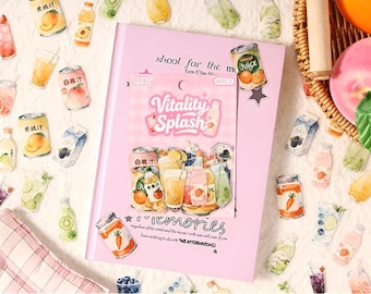 40 PET stickers. KAwaii. Asian drinks. Japanese. Boba tea. Stationery. Scrapbooking. Food. Embellishment. Planner