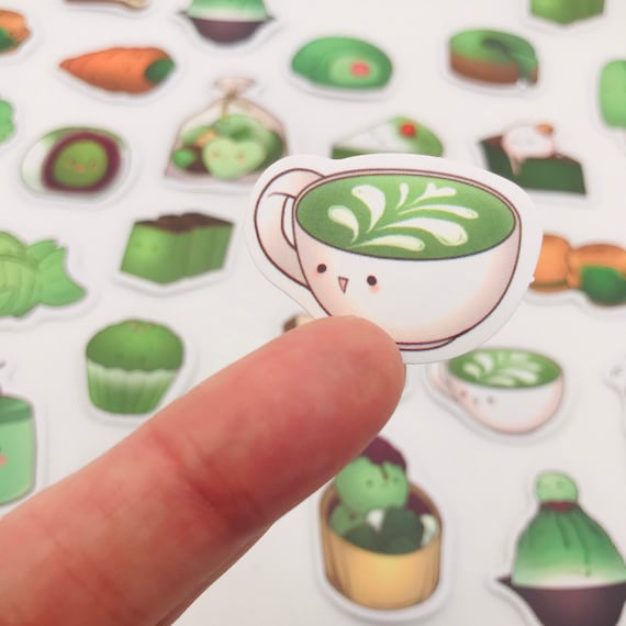 9PCS Kawaii Matcha Dessert Iron On Patches - Green Cupcake, Ice Cream Embroidered Badges