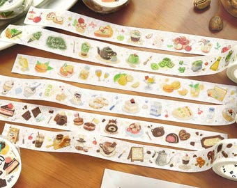 BGM washi tape. Summer 2026. Food. Lemon. Apple. Matcha. Milk. Chocolate. Coffee. Stationery. Scrapbooking