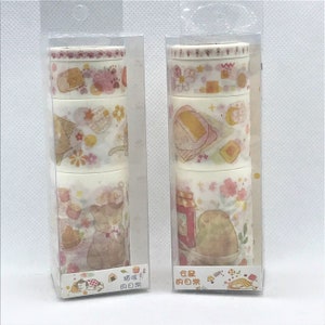 4pcs set, cartoon, kawaii, illustrations, cats, hamsters, washi tapes. Collage, stickers supply. Stationery