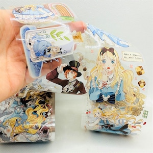 1 pętla. Alicja w Krainie Czarów. Taśma PET. Naklejki. Anime. Kreskówka.