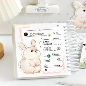 Set di post-it. Carta decorativa. Scrapbooking. Diario. Lontra. Gatto. Panda. Coniglio.