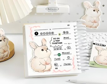 Haftnotizen Set. Dekorpapier. Scrapbooking. Zeitschrift. Fischotter. Katze. Panda. Kaninchen