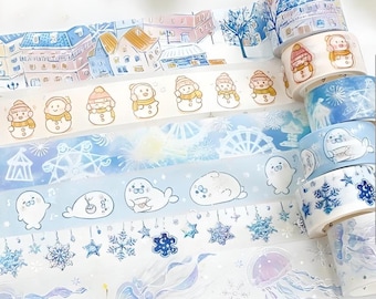 BGM | Winter Limited | 2022 | Snowman | Washi Tape | Snowflakes | Jellyfish | Seal | Snowy village