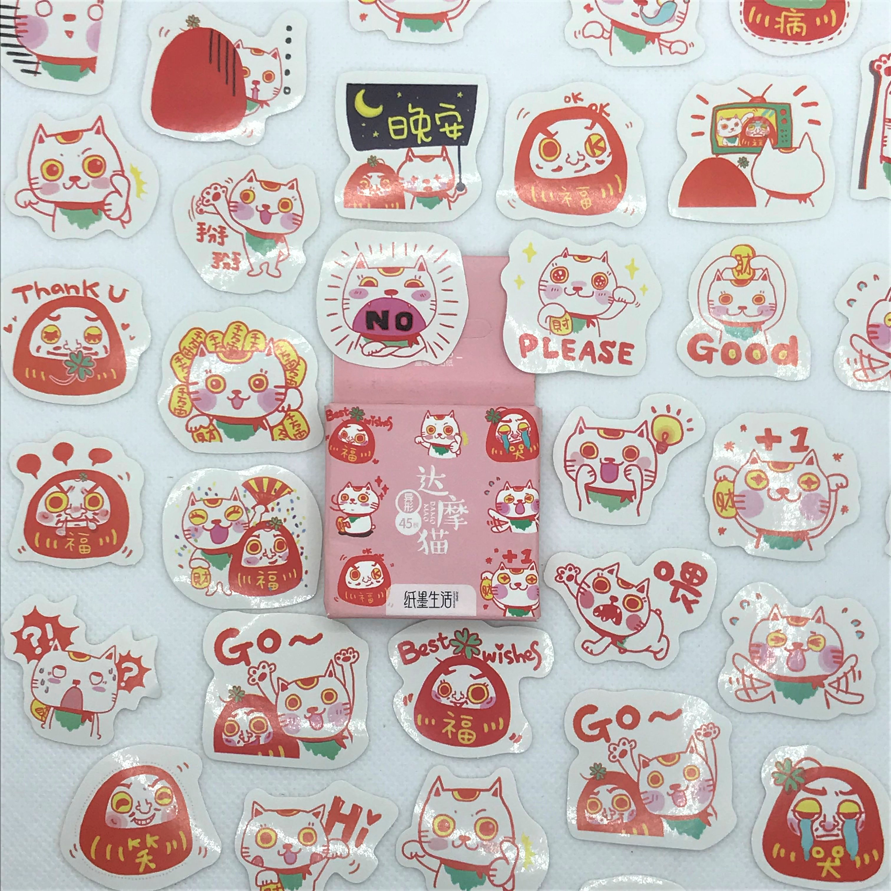 Kitsune Daruma - Daruma Doll - Sticker