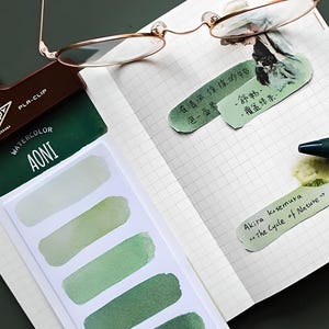 Watercolor Sticky Notes Strips. Page MArkers. Sticky Note. Memo Note. Stationery.